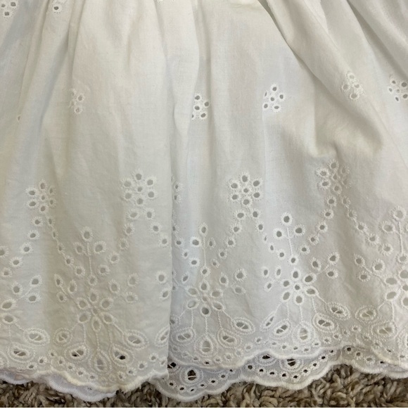 Oshkosh B'gosh Tiered Bib Style Overall Dress Denim and Eyelet Blue White 18 mo - Picture 10 of 14